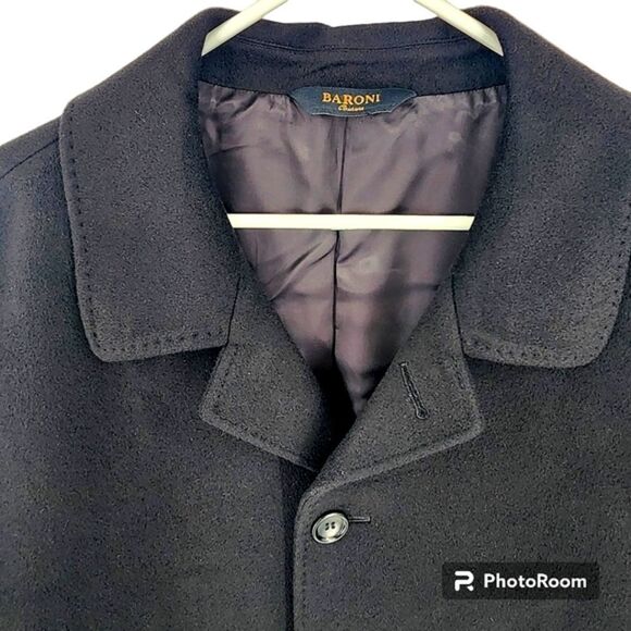 Baroni Mens 100% Cashmere Long lenght black Blazer Jacket Size 46R - Picture 3 of 9